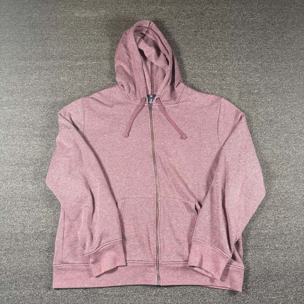 Gap Heathered Mauve Pink Full-Zip Hoodie Sweatshirt XL